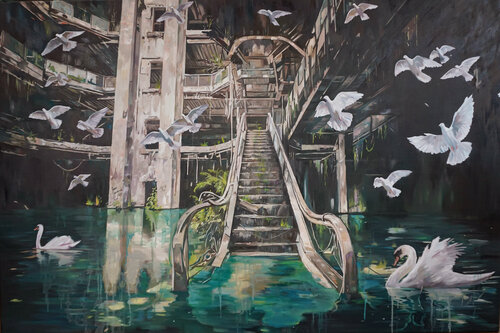 Three hundred and seventy years later van Janusz Orzechowski, Schilderij te koop op Singulart