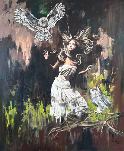 Owl by Janusz Orzechowski, Painting for Sale on Singulart