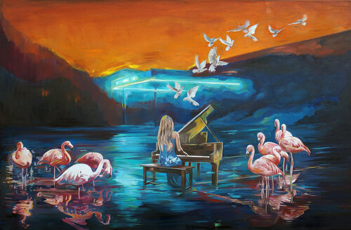 An Interrupted music lesson X di Janusz Orzechowski, Pittura in vendita su Singulart