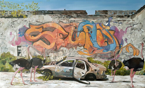 Three hundred twenty years later di Janusz Orzechowski, Pittura in vendita su Singulart