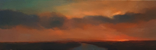 River Sunset di Joanne Parent, Pittura in vendita su Singulart