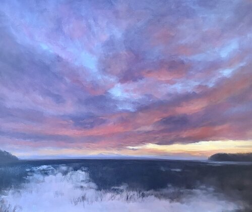 Snow Fields at Dawn by Joanne Parent, Painting for Sale on Singulart