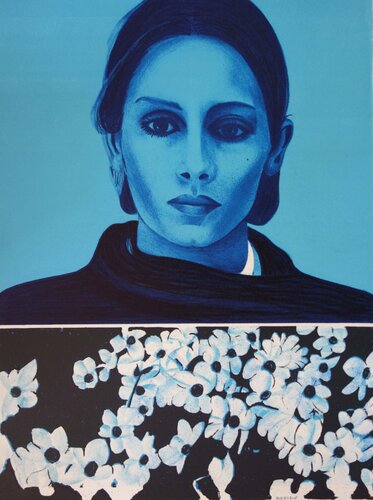 Femme au cerisier en fleur van Jacques Monory, Afdruk te koop op Singulart