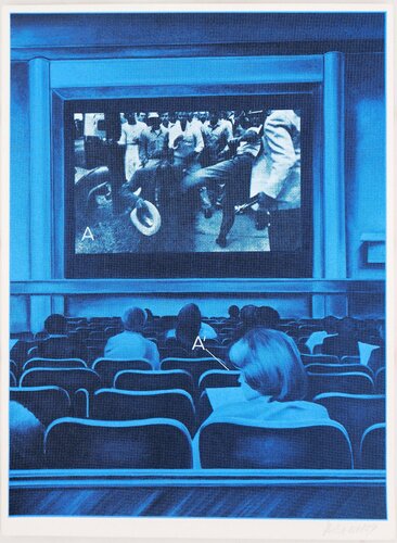 Cinéma à Hollywood, Sérigraphie originale signée di Jacques Monory, Stampa in vendita su Singulart