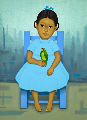 Chica con pajaro van Gustavo Montoya, Afdruk te koop op Singulart