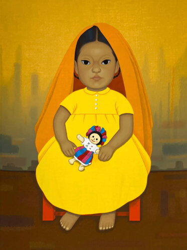 Chica con muneca van Gustavo Montoya, Afdruk te koop op Singulart