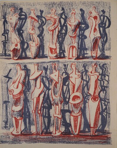 Figures et ombres, Lithographie originale van Henry Moore, Afdruk te koop op Singulart