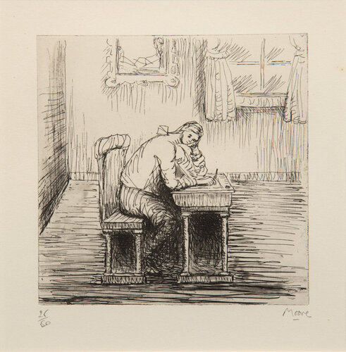 Girl Doing Homework II by Henry Moore, Print for Sale on Singulart