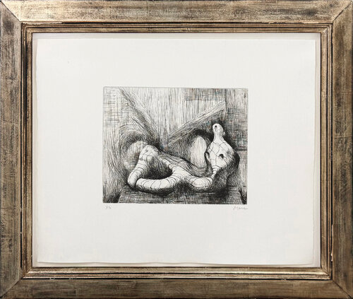 Reclining Figure: Piranesi Background II (hand signed etching) by Henry Moore, Print for Sale on Singulart