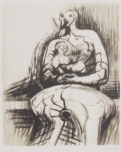 Seated Mother and Child by Henry Moore, Print for Sale on Singulart