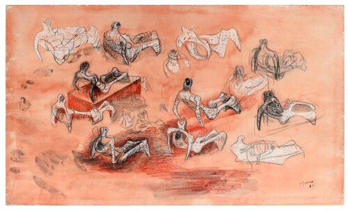 Reclining Figures by Henry Moore, Painting for Sale on Singulart