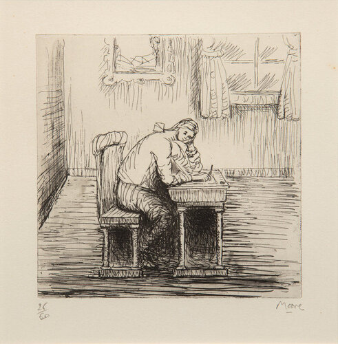 Girl Doing Homework II by Henry Moore, Print for Sale on Singulart