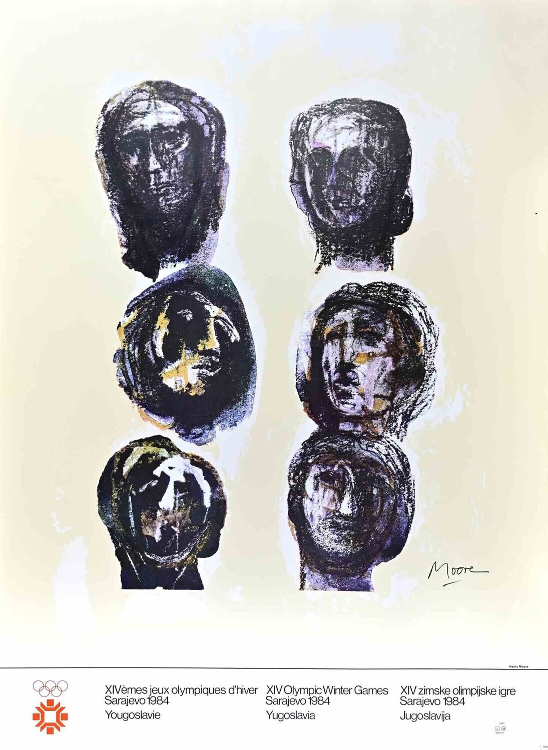 XIV Olympic Winter Games Sarajevo, 1984 Henry Moore Druck zu verkaufen