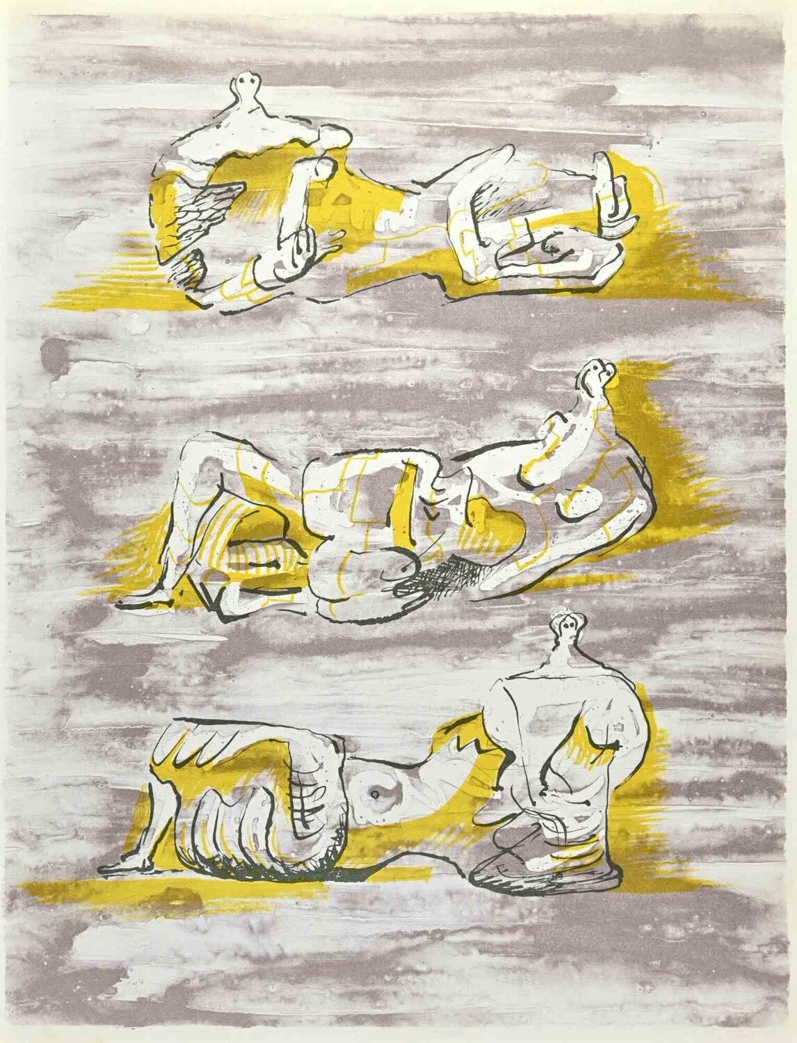 Figures Allongées Henry Moore Stampa in vendita