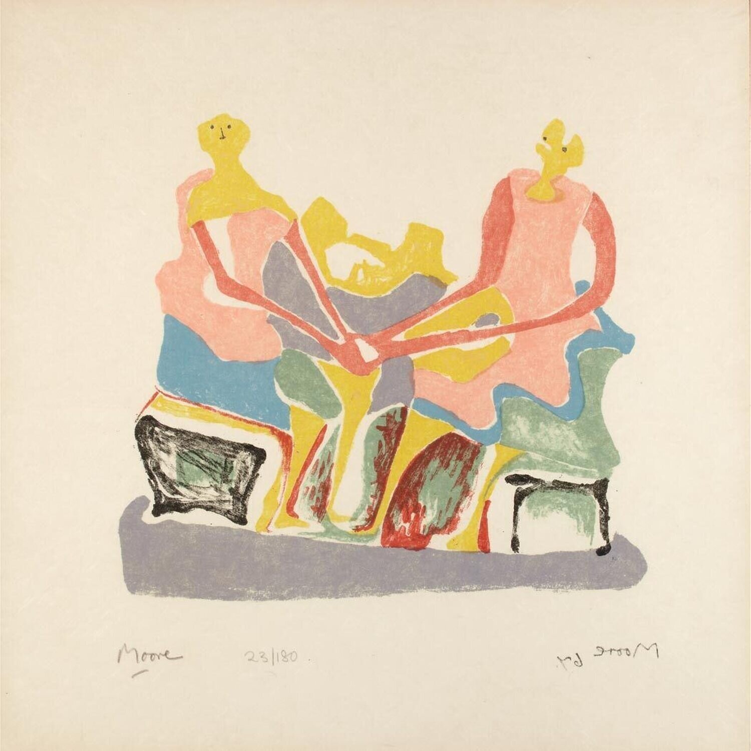 Two Seated Women Henry Moore Print for sale