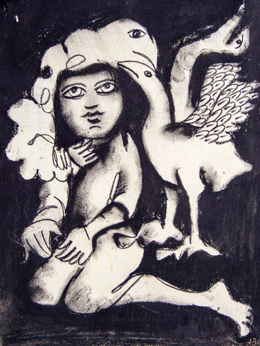 Girls and Birds di Mirka Mora, Opera su carta in vendita su Singulart