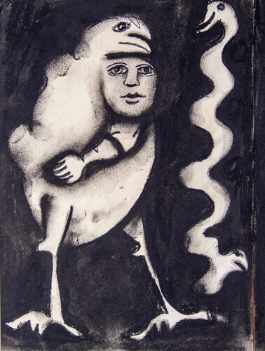 Girl with Bird di Mirka Mora, Opera su carta in vendita su Singulart