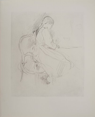 Petite fille étudiant di Berthe Morisot, Stampa in vendita su Singulart