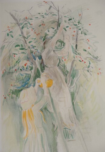 Jeunes filles cueillant des cerises by Berthe Morisot, Print for Sale on Singulart