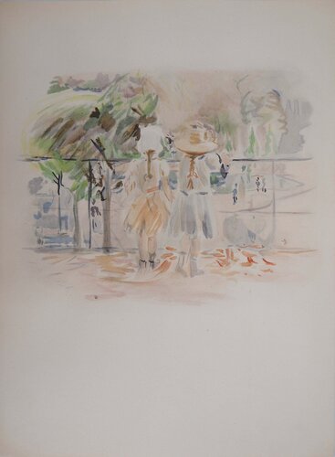 Deux fillettes au Jardin des Tuileries von Berthe Morisot, Druck kaufen auf Singulart