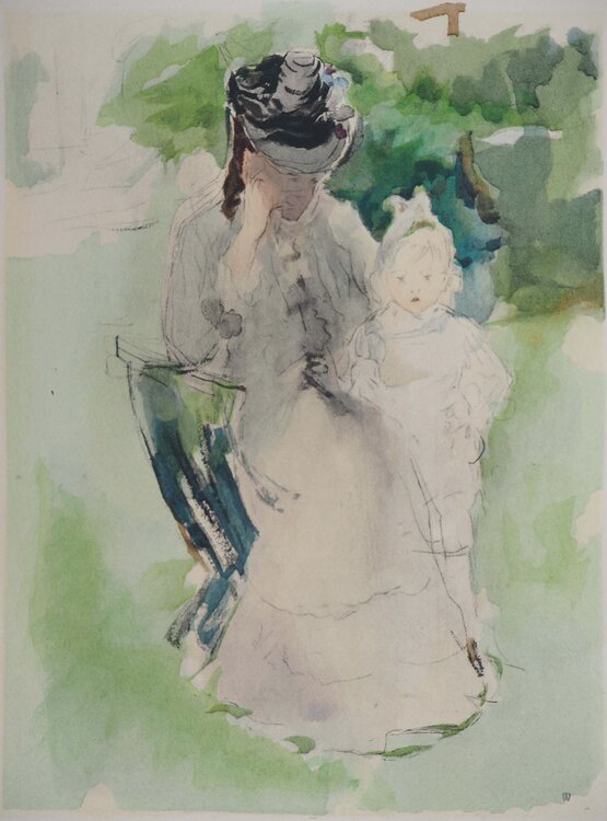 Mère et petite fille Berthe Morisot