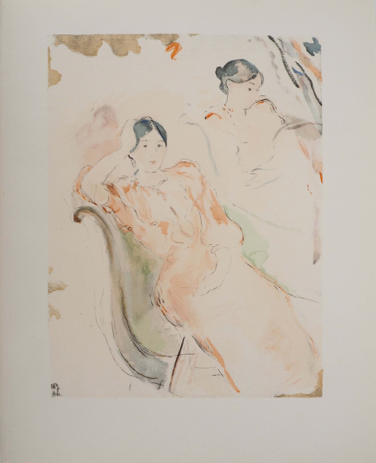 Jeune femme rêvant Berthe Morisot Druck zu verkaufen
