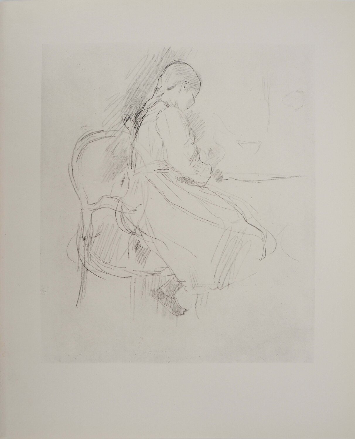 Petite fille étudiant Berthe Morisot Druck zu verkaufen