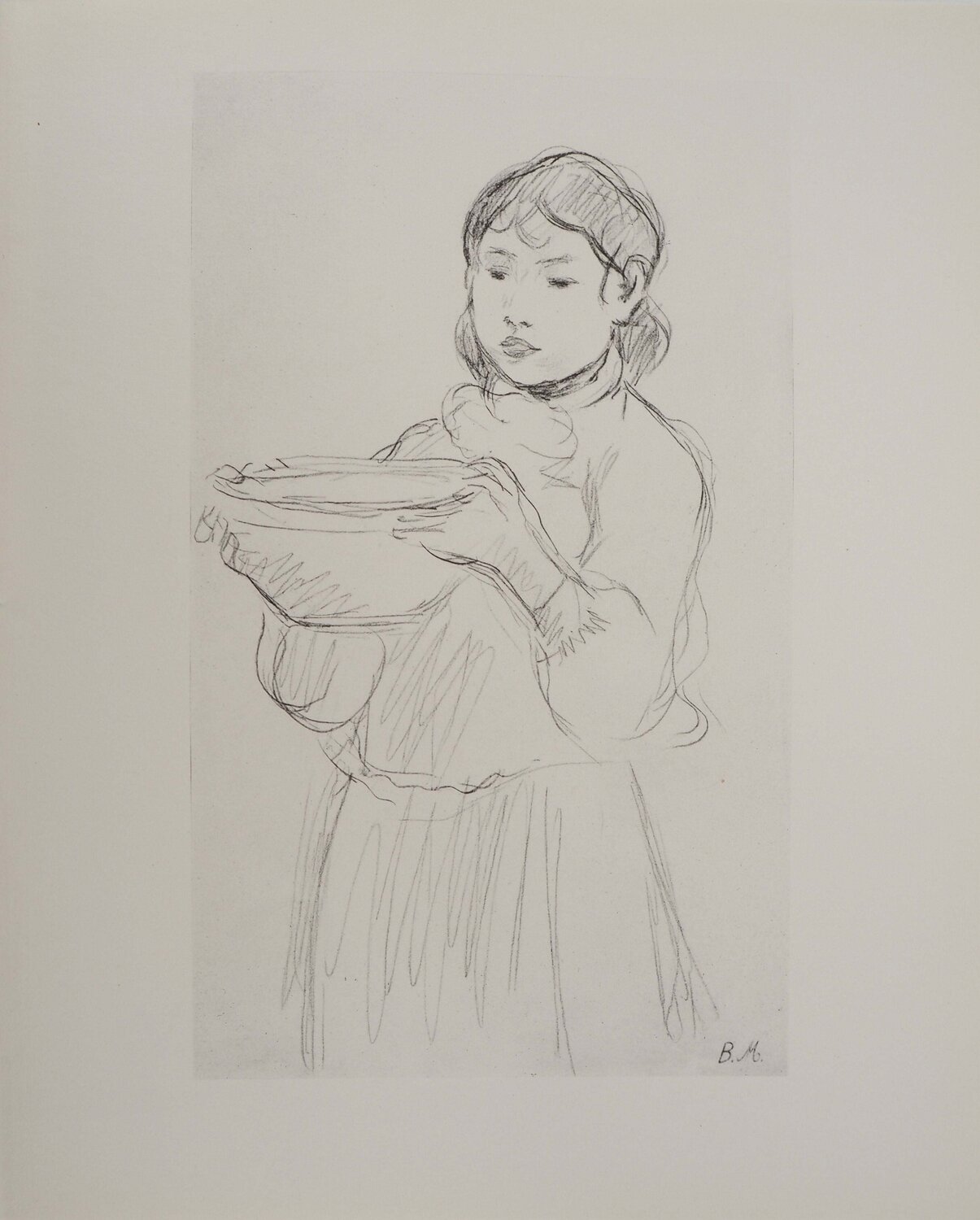 Jeune-fille au pot de terre Berthe Morisot Stampa in vendita