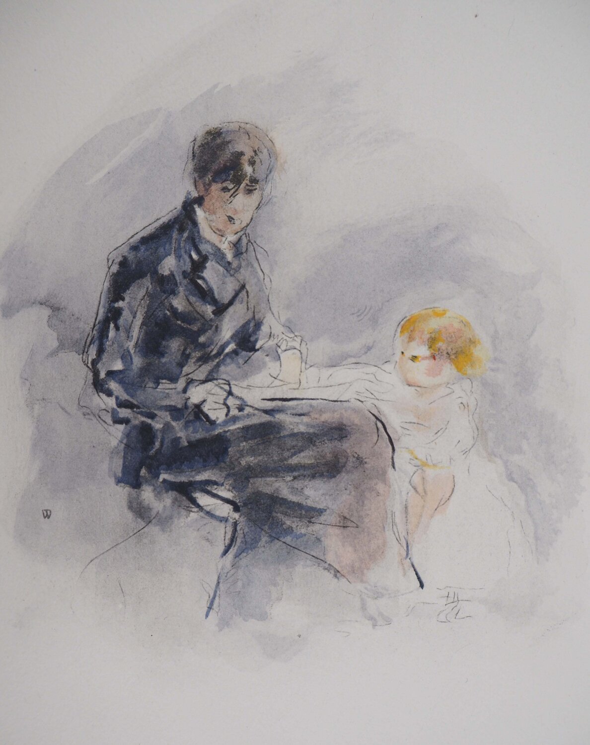 Autoportrait avec sa fille Berthe Morisot Stampa in vendita