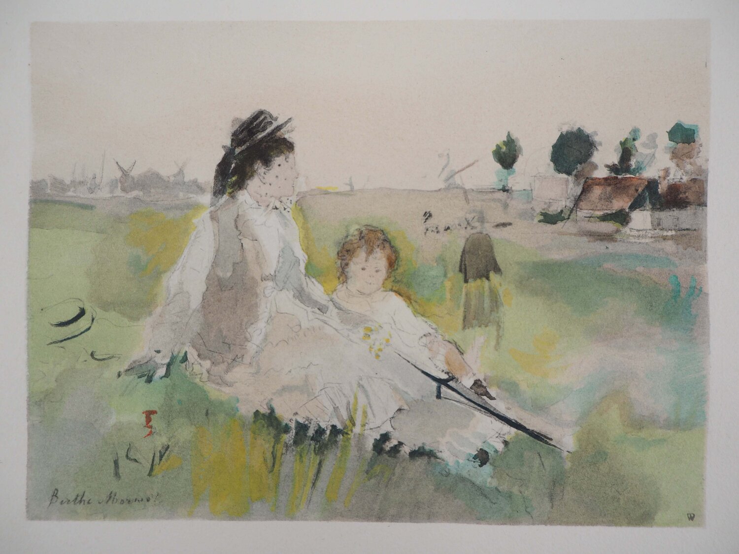 Famille à la campagne Berthe Morisot Print for sale
