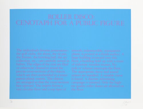 Roller Disco: Cenotaph for a Public Figure di Robert Morris, Stampa in vendita su Singulart