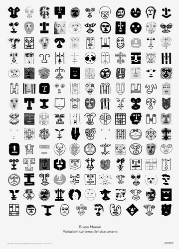 Variazioni sul tema del viso umano di Bruno Munari, Stampa in vendita su Singulart