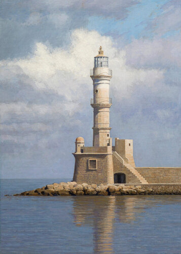 Chania Lighthouse (Crete) van Guillermo Muñoz Vera, Schilderij te koop op Singulart