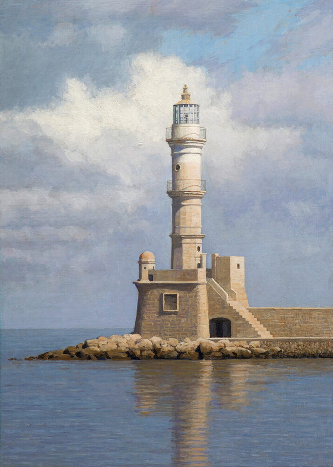 Chania Lighthouse (Crete) Guillermo Muñoz Vera Originalgemälde zu verkaufen