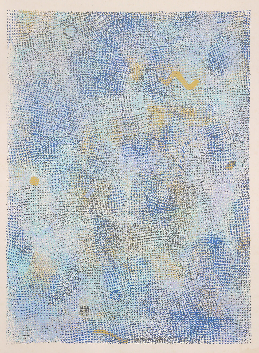 Intimate Lighting: Blue Robert Natkin Print for sale