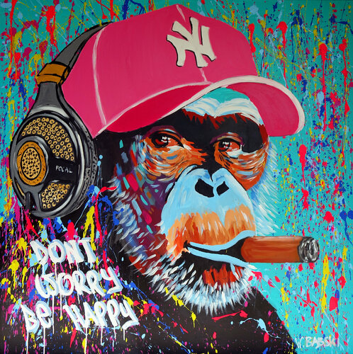 Don't Worry Be Happy van Wojtek Babski, Schilderij te koop op Singulart