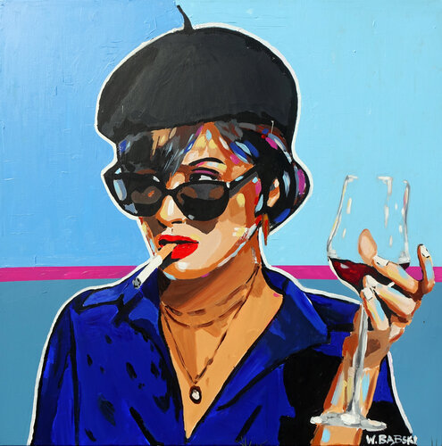 A Glass of Wine van Wojtek Babski, Schilderij te koop op Singulart