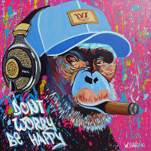 Don't Worry Be Happy van Wojtek Babski, Schilderij te koop op Singulart