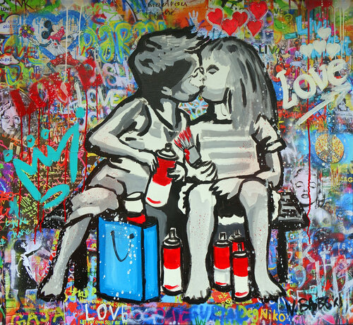 Love 4 van Wojtek Babski, Schilderij te koop op Singulart