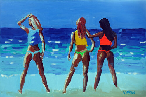 Beach 2 van Wojtek Babski, Schilderij te koop op Singulart