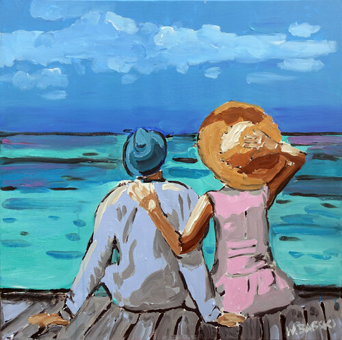 At the Seaside van Wojtek Babski, Schilderij te koop op Singulart