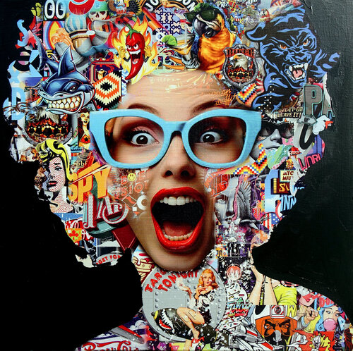 Pop Art Face 17 van Wojtek Babski, Afdruk te koop op Singulart