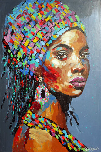 African Woman de Wojtek Babski, Pintura a la venta en Singulart