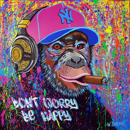 Don't Worry Be Happy van Wojtek Babski, Schilderij te koop op Singulart