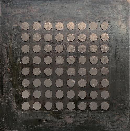 Brown Circles by Wojtek Babski, 회화 for Sale on Singulart