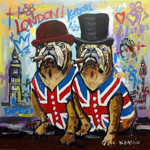 Londoners by Wojtek Babski, Painting for Sale on Singulart