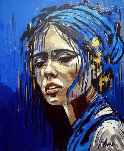 Blue Lady de Wojtek Babski, Pintura a la venta en Singulart