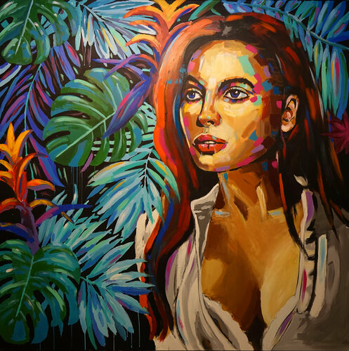 In the Jungle van Wojtek Babski, Schilderij te koop op Singulart