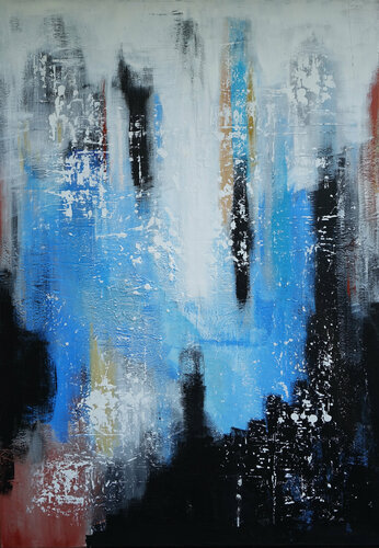 Blue Abstract 2 di Wojtek Babski, Pittura in vendita su Singulart