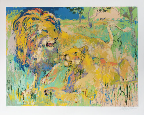 Lion Couple van LeRoy Neiman, Afdruk te koop op Singulart